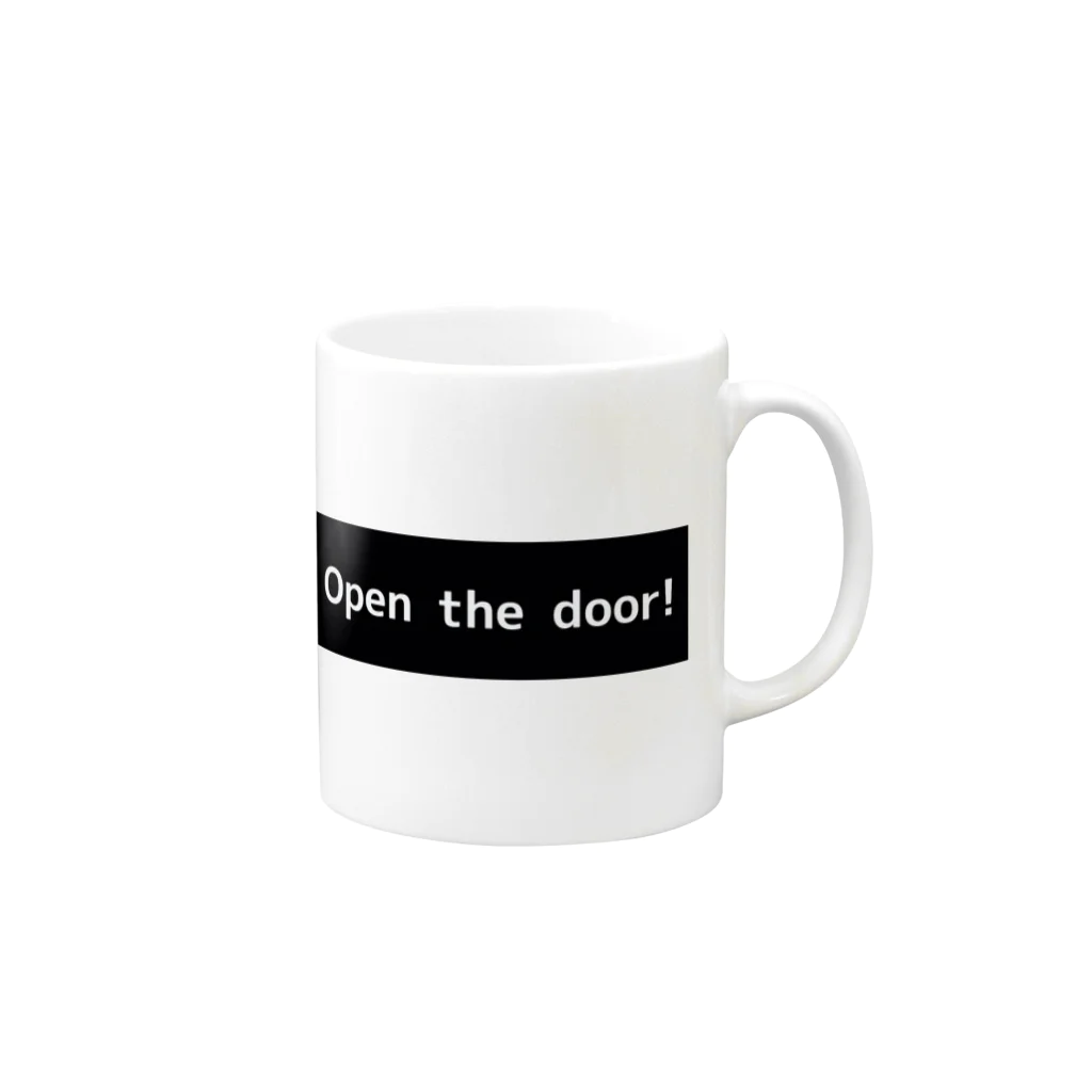 かさぶた。猫吸い倶楽部🇬🇧1号🇫🇷のBenji, Open the door! Mug :right side of the handle