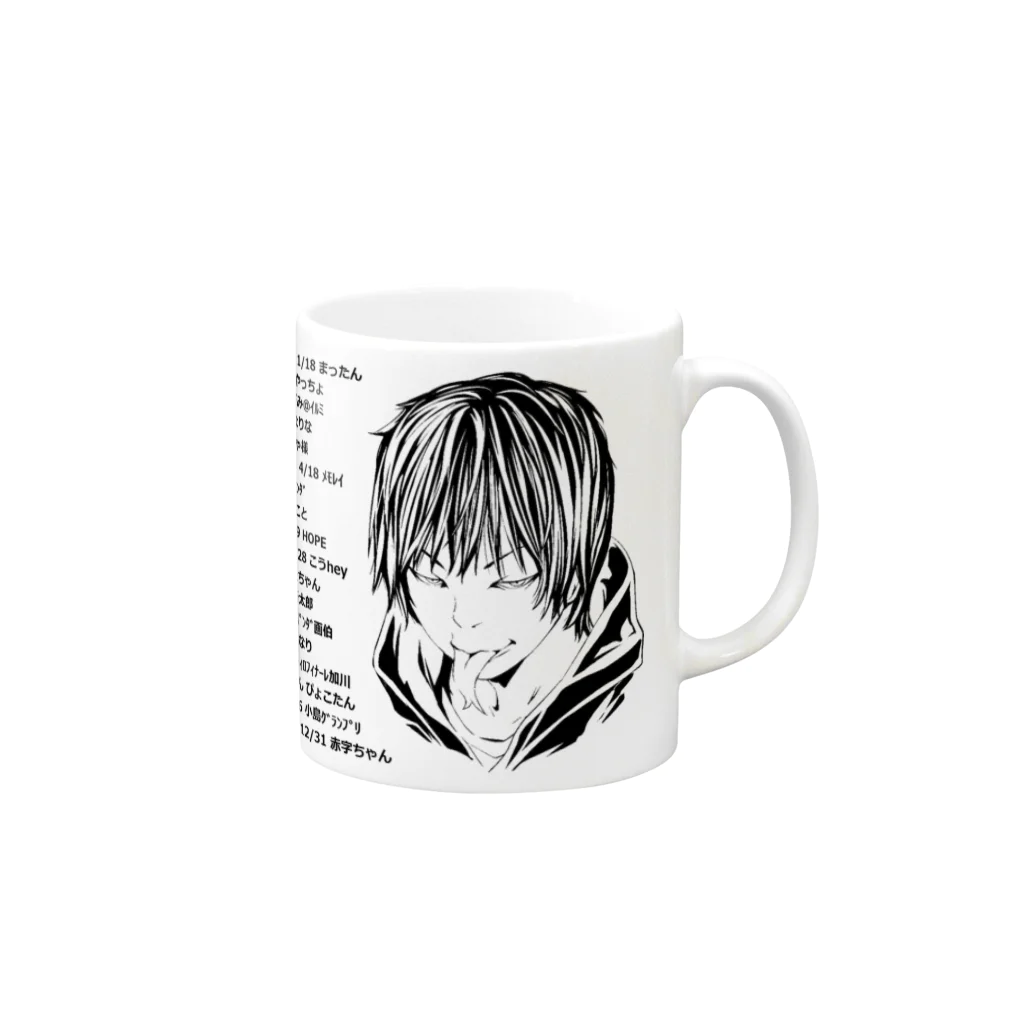 かなへびショップの限定ふりてんマグカップ Mug :right side of the handle