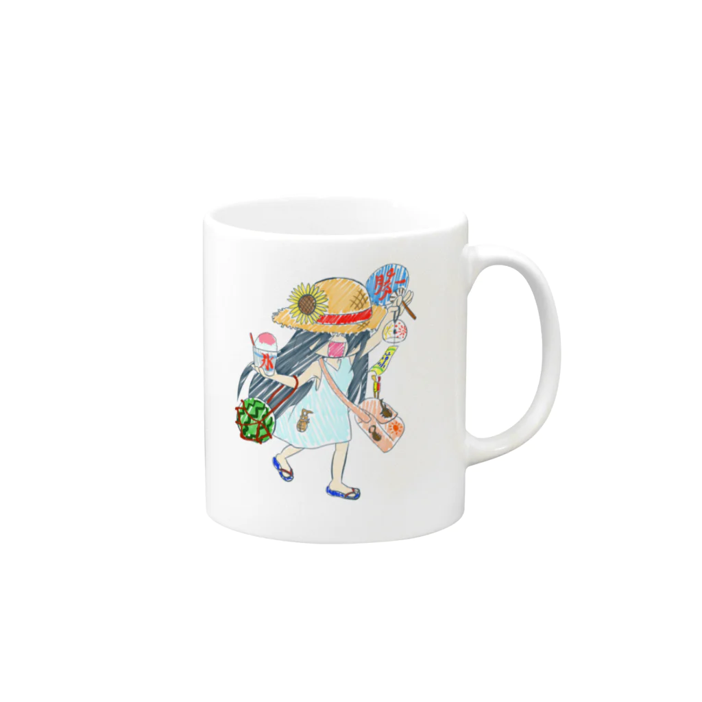 ぽかぽか屋の夏の化身ちゃん Mug :right side of the handle