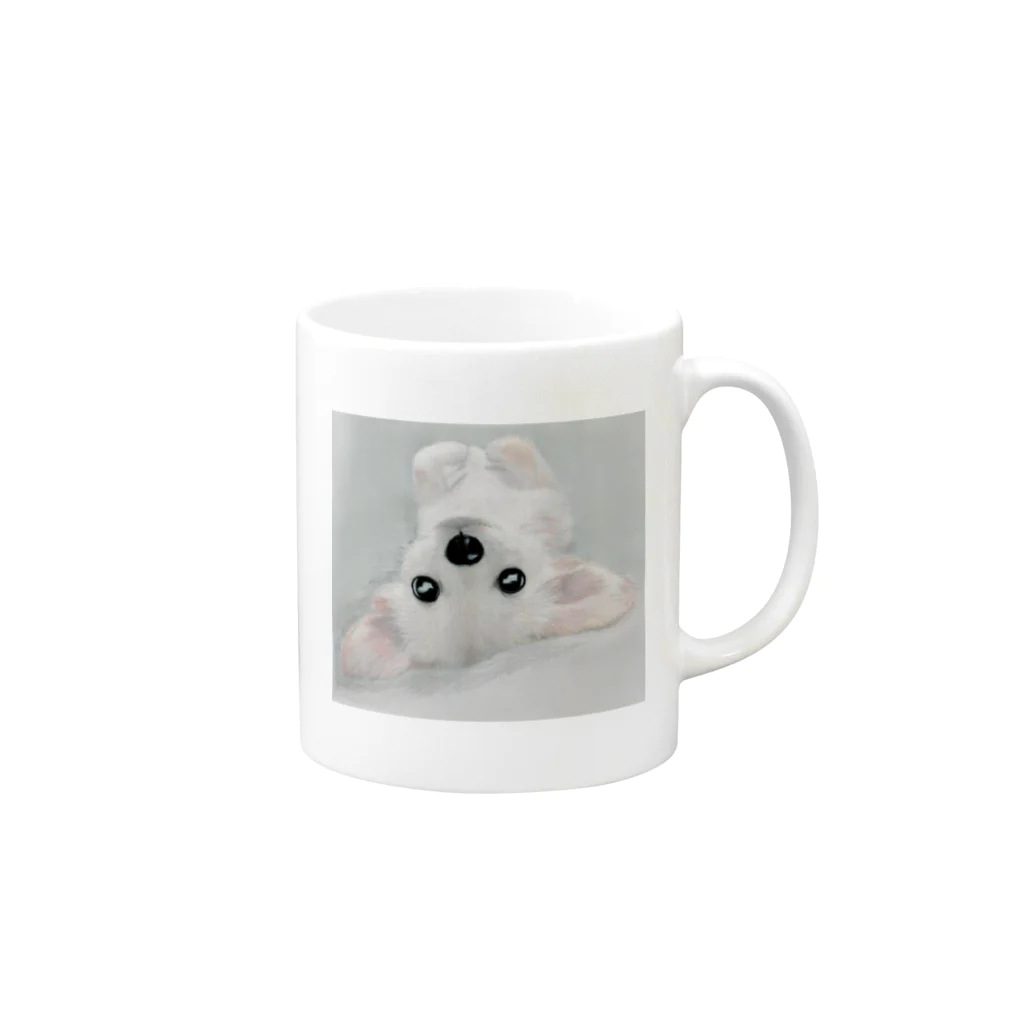 こころ＠塗り絵師の甘える犬 Mug :right side of the handle