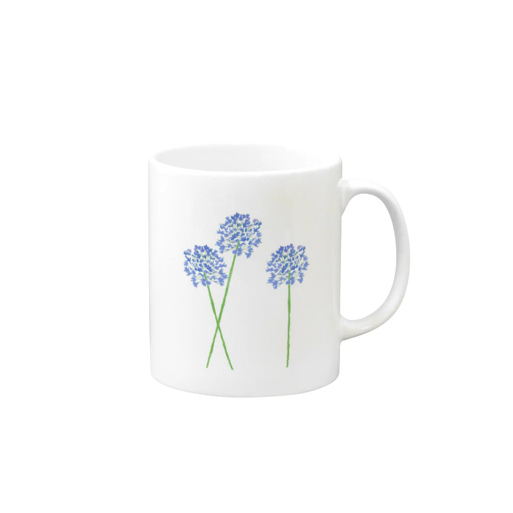 leap flower.のアリウム・ブルーパフューム Mug :right side of the handle