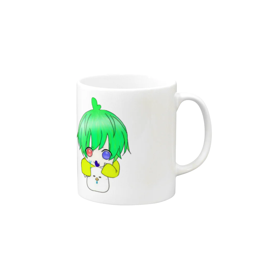 くろ公式グッズストアのLとマスコットキャラクターシリーズ Mug :right side of the handle