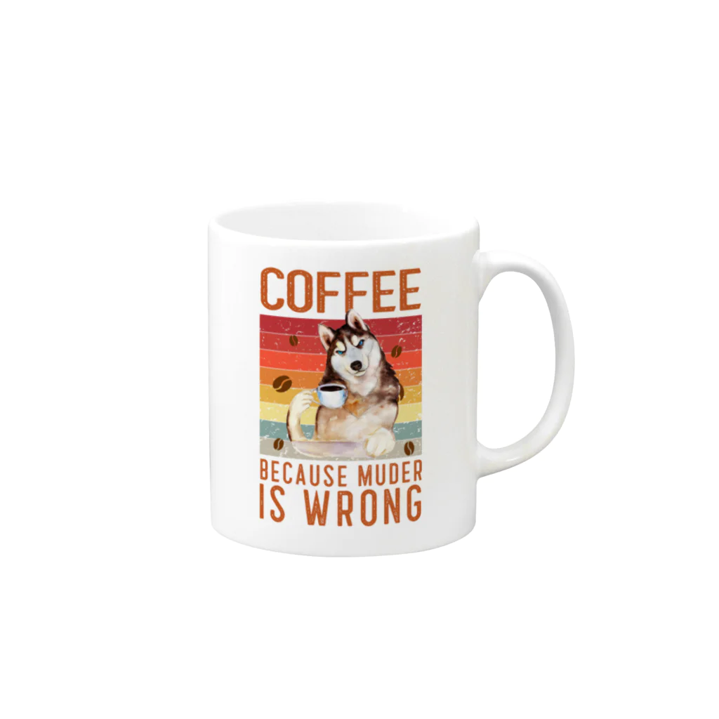 PoodleGag -  面白いプードルのコーヒーと犬の泥棒 Mug :right side of the handle