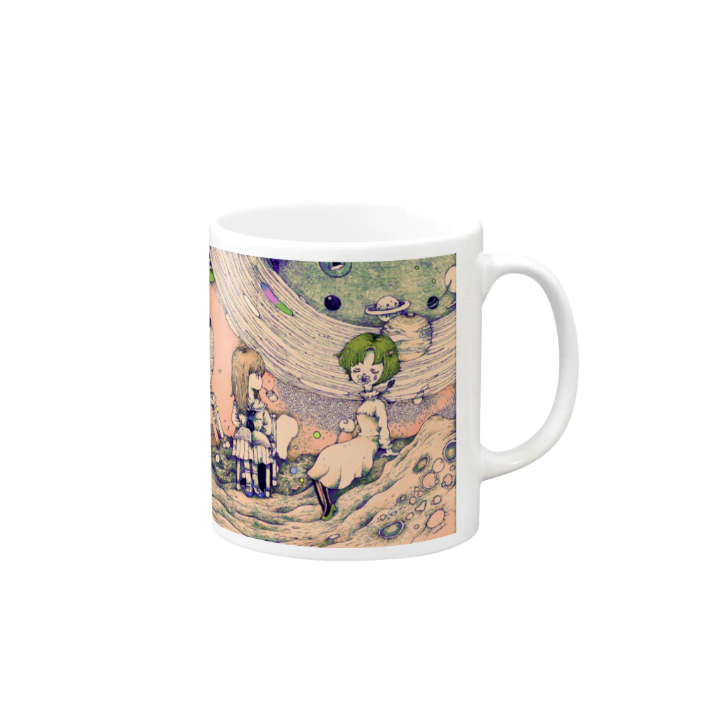 はっとの辺境少女 Mug :right side of the handle