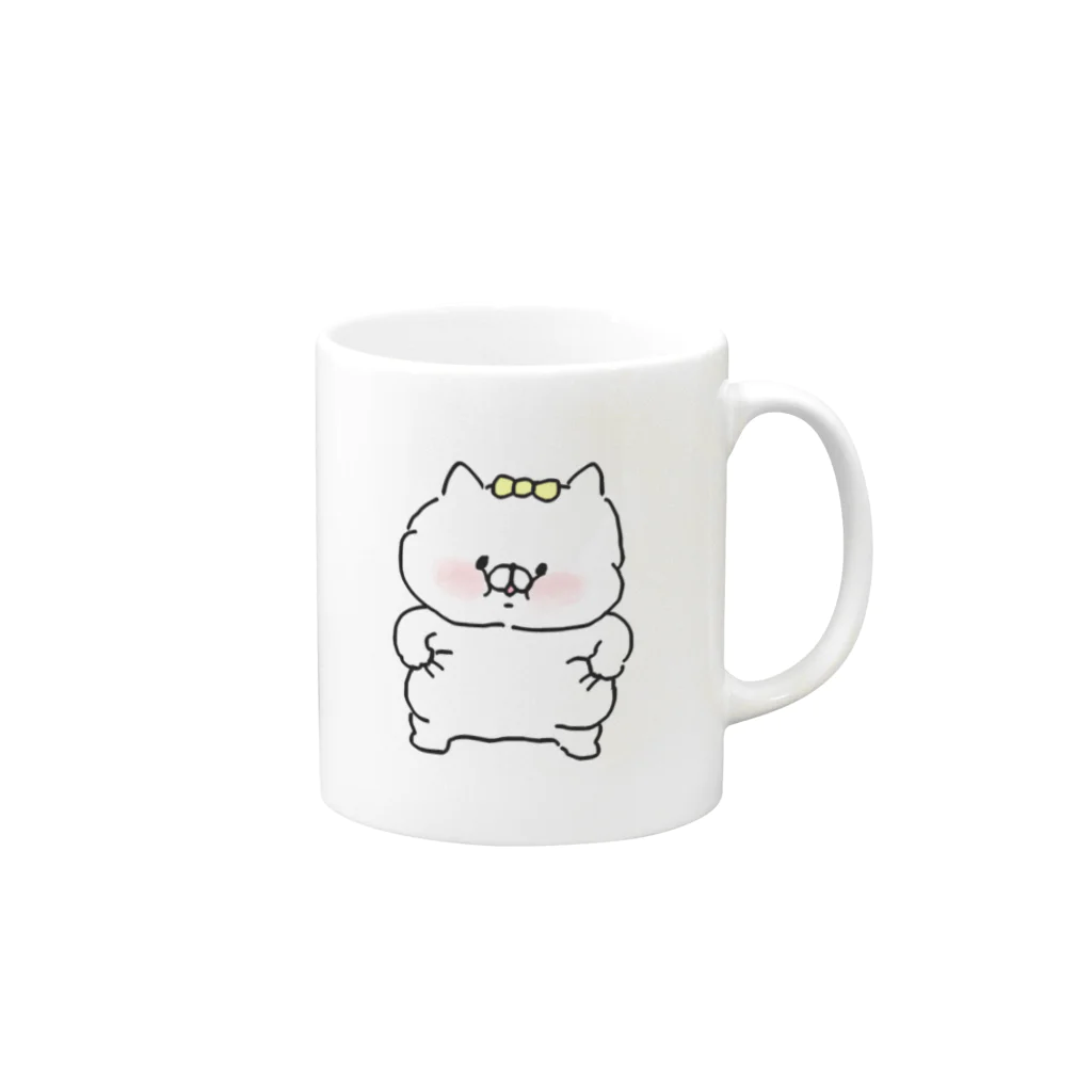 saimari＠LINEスタンプ販売中の愛ある毒吐きにゃんこマグ Mug :right side of the handle