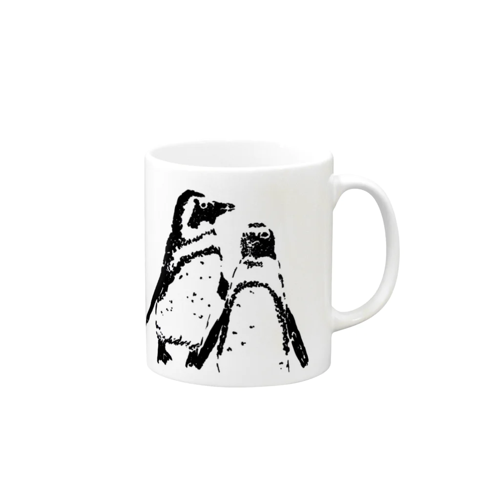 gentianのペンギンふたり Mug :right side of the handle