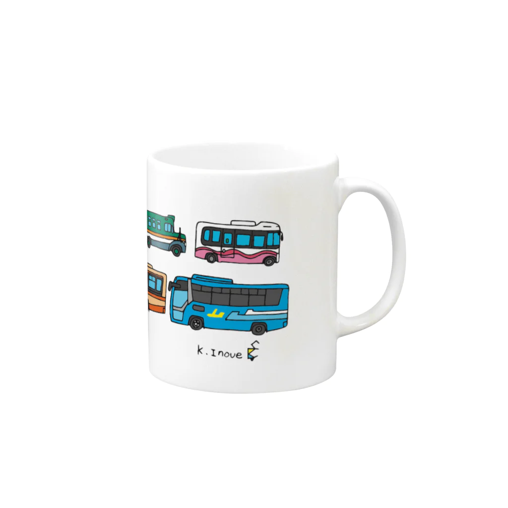 乗り物イラストレーター井上広大　オンラインショップのbuses Mug :right side of the handle