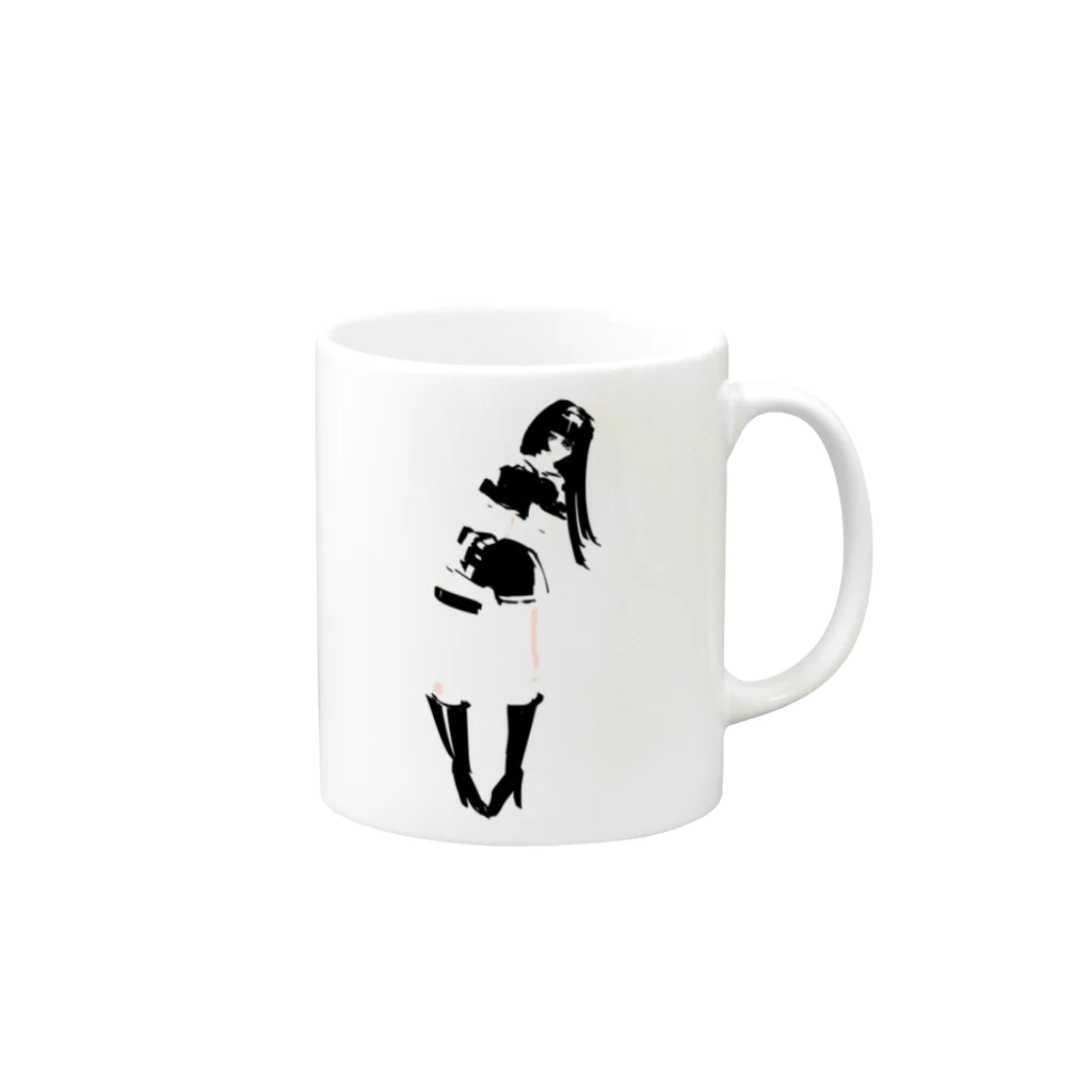 パンドラブラスト出張所　SUZURI店のおんなのこ Mug :right side of the handle