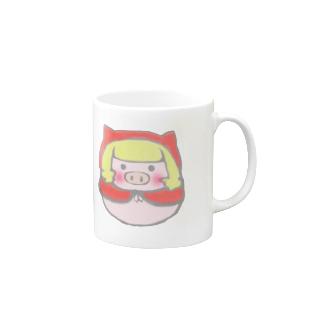 こっそりつかのぶたずきんちゃん Mug :right side of the handle