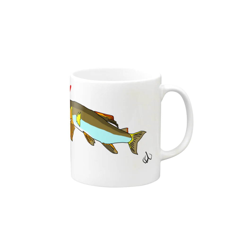 すぎん家のおとり鮎 Mug :right side of the handle