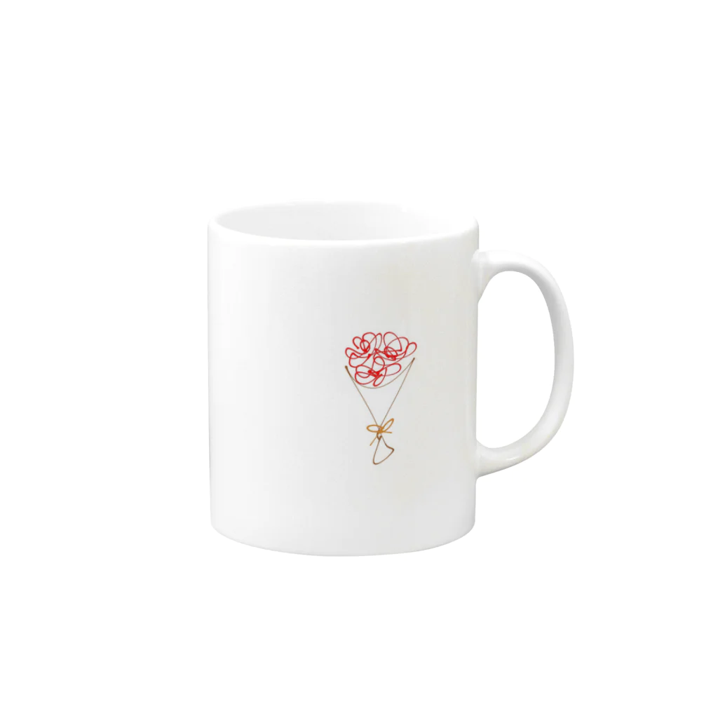 ねぼすけの花束 Mug :right side of the handle