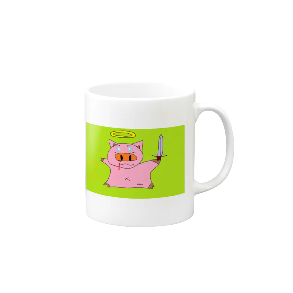 ふまのあやしい店のふまぶた Mug :right side of the handle