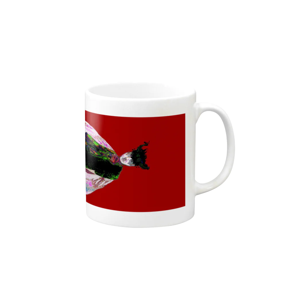 kohakuのselfie demon girl/red mug Mug :right side of the handle