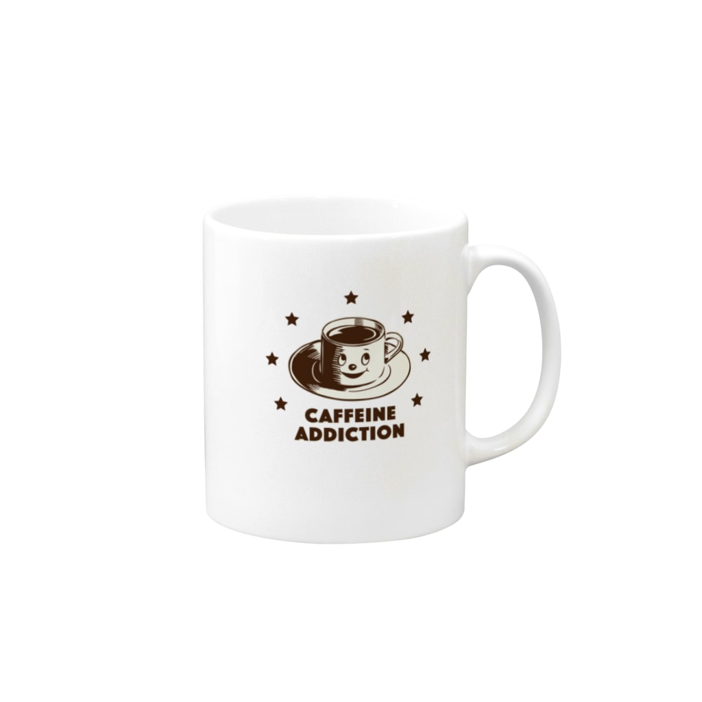 LONESOME TYPEのCAFFEINE ADDICTION （COFFEE） Mug :right side of the handle