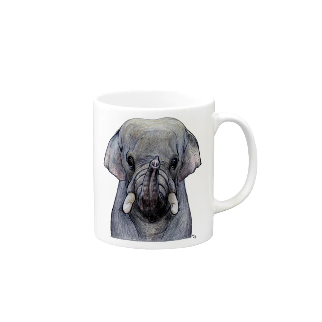 segasworksのインドゾウ Mug :right side of the handle