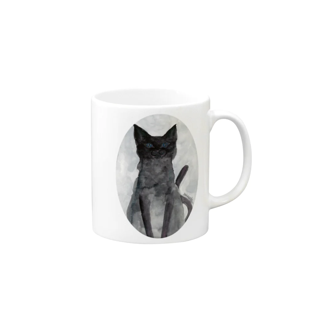 made blueのMay Black cat Mug :right side of the handle