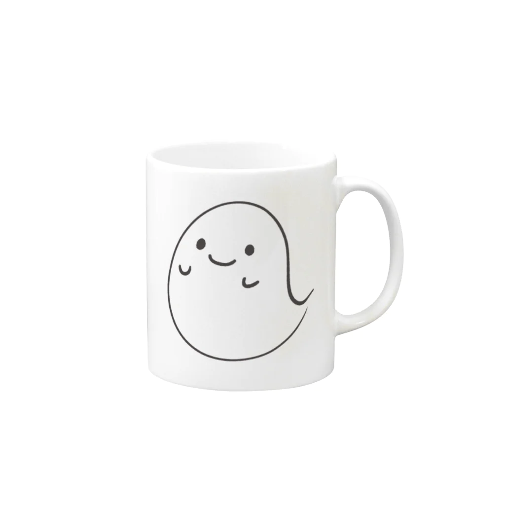 宇宙飛行のおばけのたまごちゃん Mug :right side of the handle