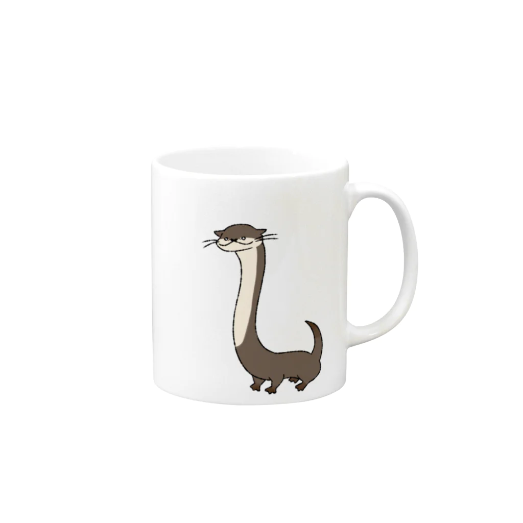 雑貨屋しじみんのクビナガカワウソ Mug :right side of the handle