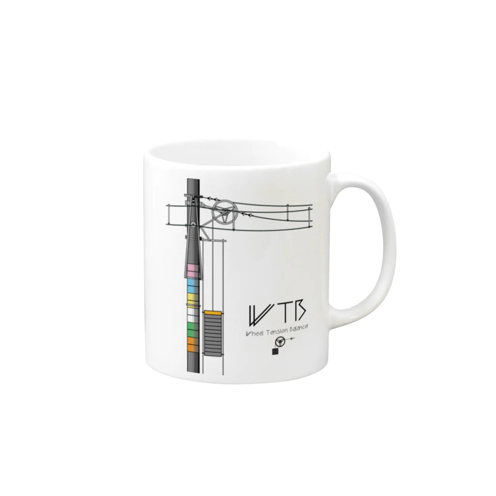 新商品PTオリジナルショップのWTBと電柱（高崎エリア） Mug :right side of the handle