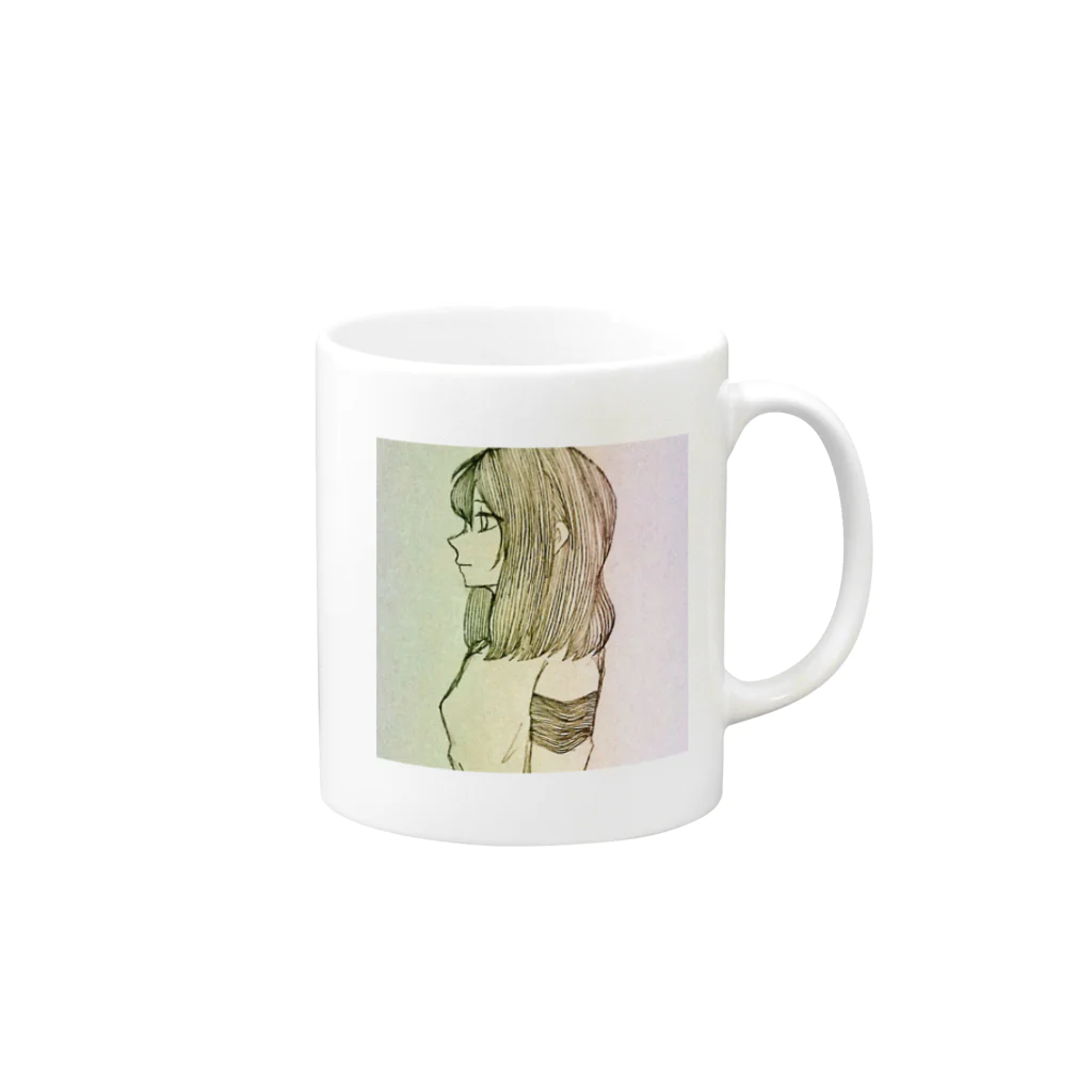 ラムネのgirl Mug :right side of the handle