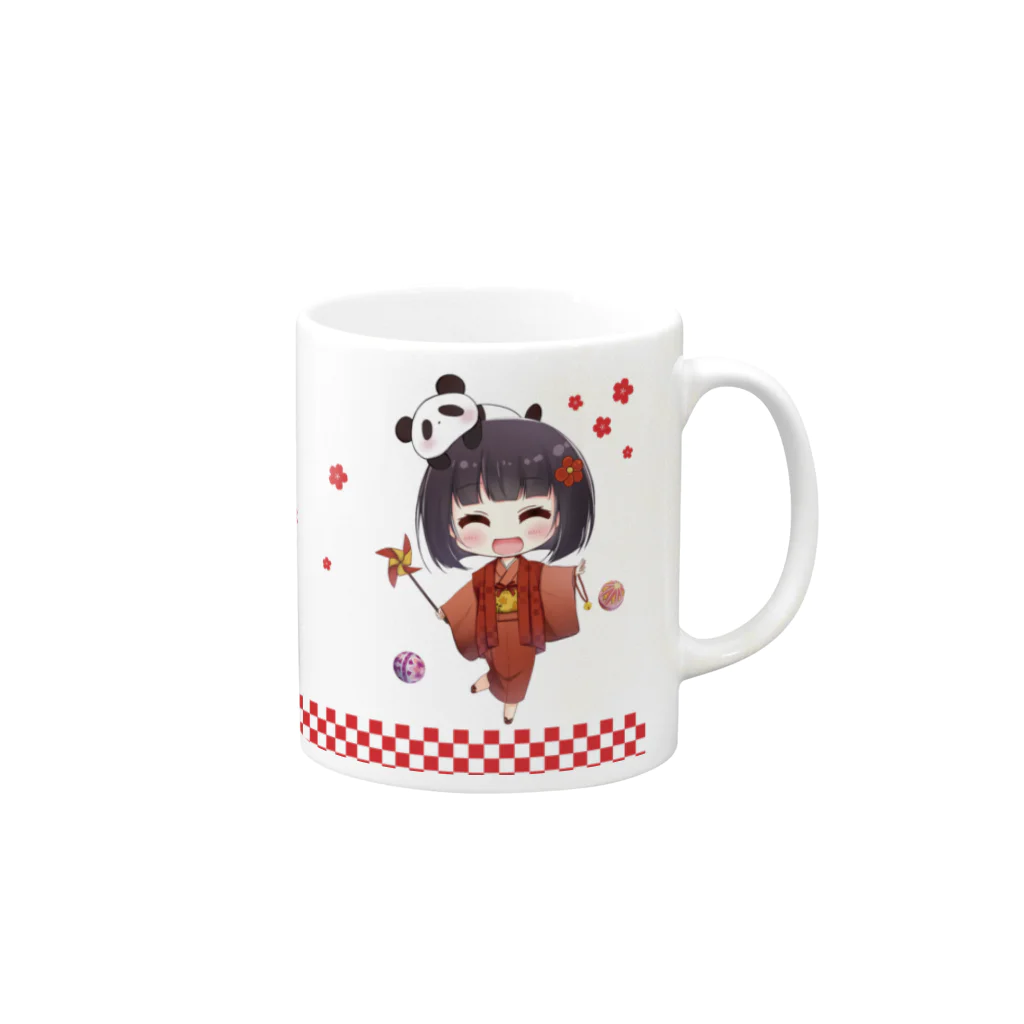 唯香のなにかのお店SUZURI支店の小唯ちゃんマグカップ Mug :right side of the handle