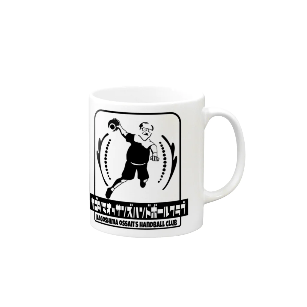 マサミツル商店のカゴシマオッサンズハンドボールクラブ（K.O.H.C.) Mug :right side of the handle