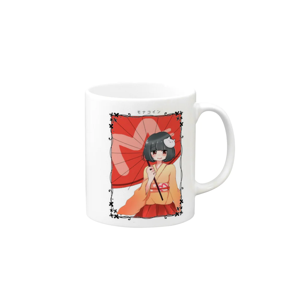 MINASEのモナコインちゃん Mug :right side of the handle