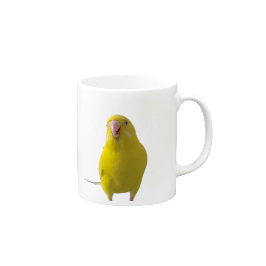 インコまるけのぴっぴちゃん Mug :right side of the handle