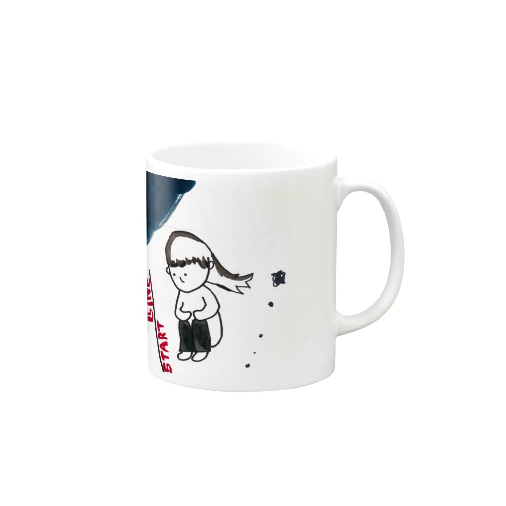 DAYU SHOPのスタートライン Mug :right side of the handle