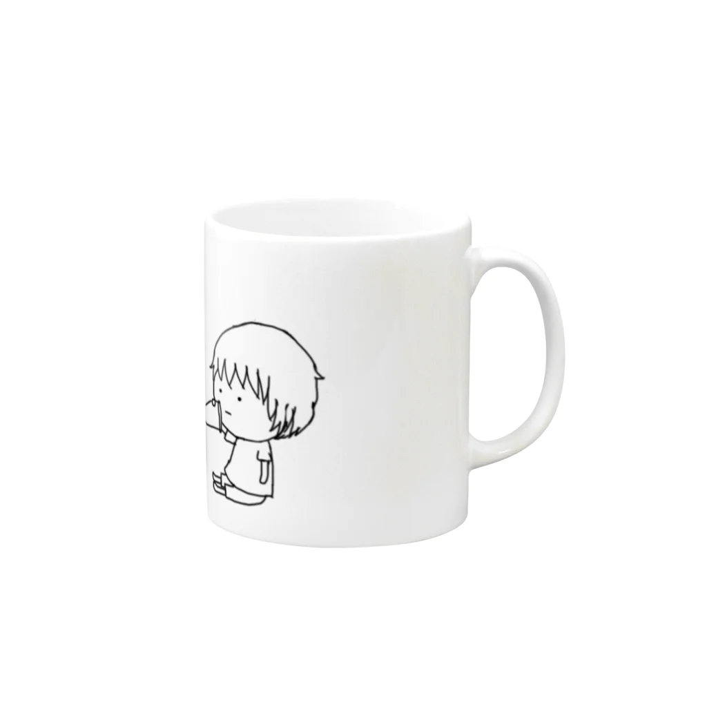 どんぐりの糸電話boys・マグカップ Mug :right side of the handle