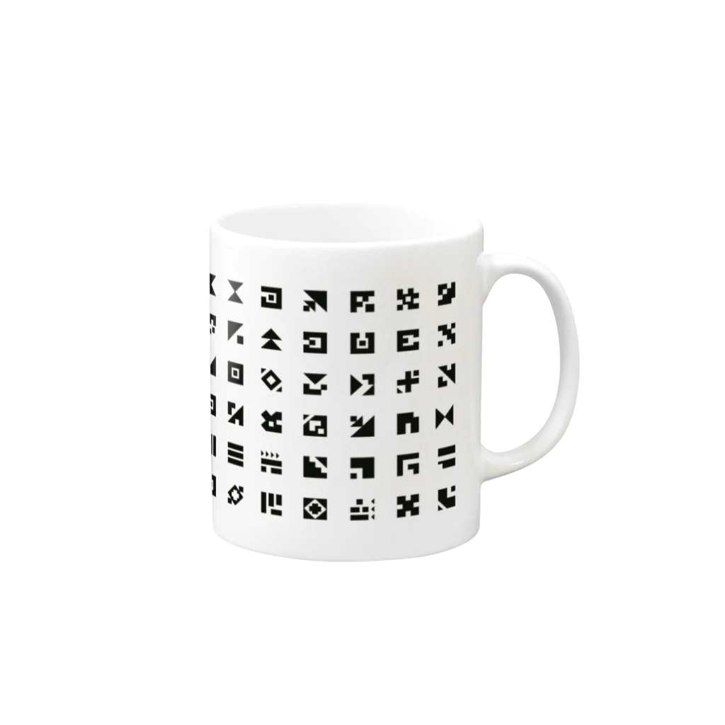 yasu_revolverのAligned letters Mug :right side of the handle