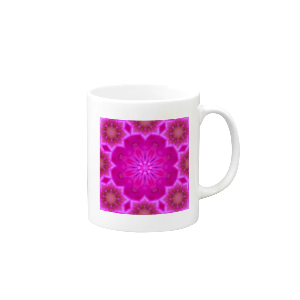 Flower kaleidoscopeの梅の万華鏡 Mug :right side of the handle