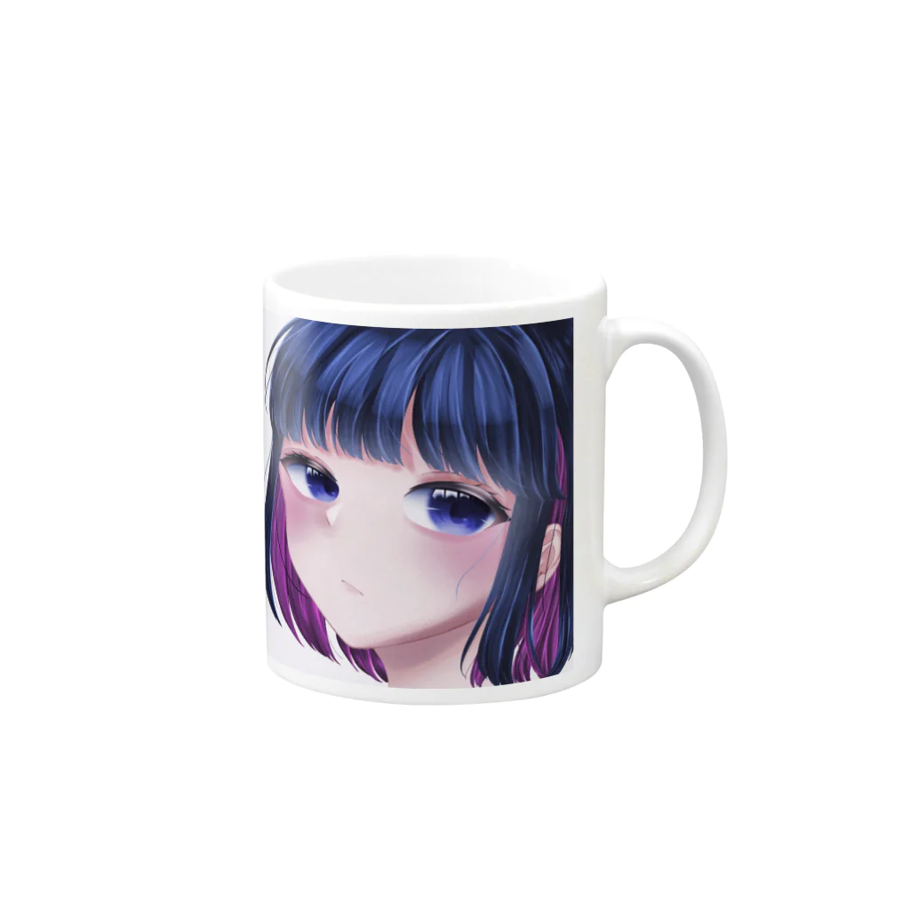 Tsunamayo-onigiriの厚塗り風ガール Mug :right side of the handle