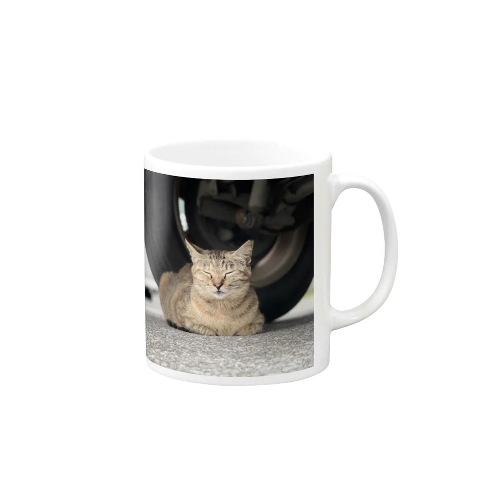 shirado_kazukiの猫のひとやすみ Mug :right side of the handle