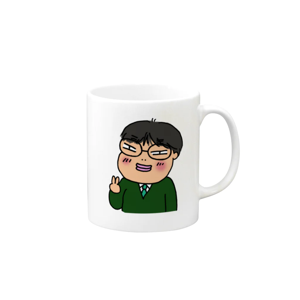 わっしーのわっしー（ピース） Mug :right side of the handle