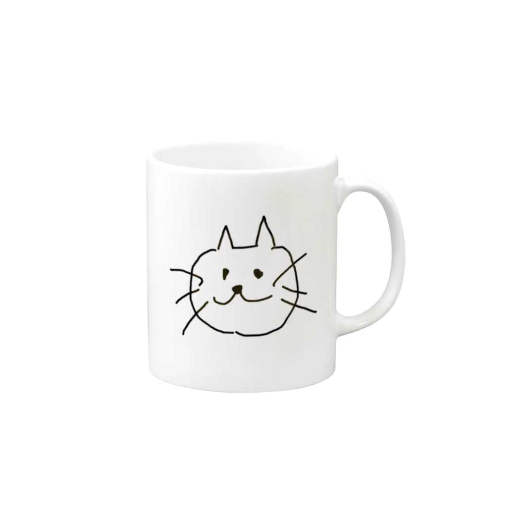 All Aloneのねこのほほえみ Mug :right side of the handle