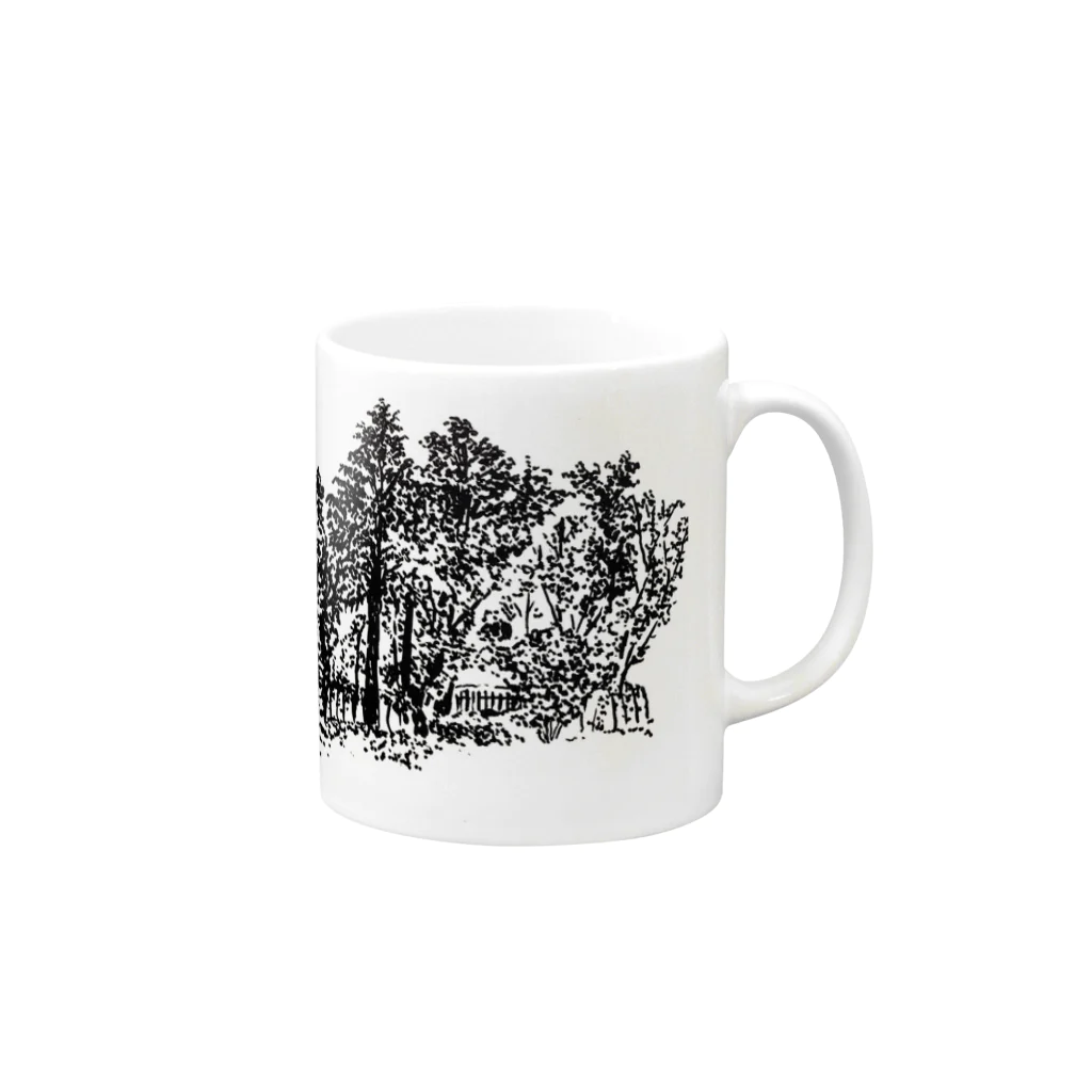 gentianの昼下りの公園 Mug :right side of the handle