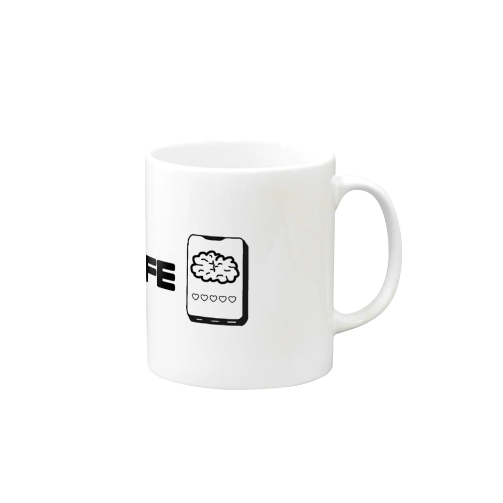 Goro-ChanのNOスマホ脳LIFE Mug :right side of the handle