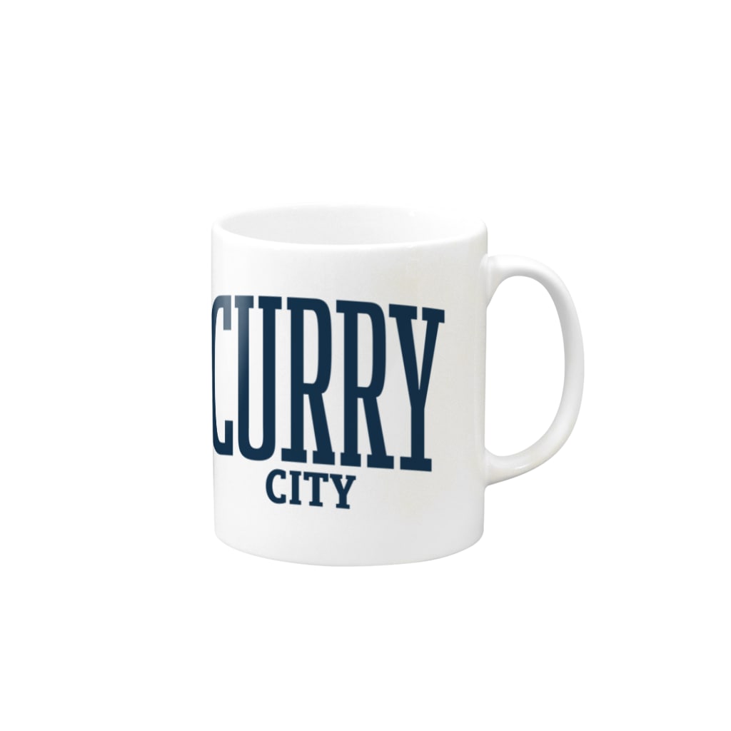 LONESOME TYPEの🍛CURRY CITY （NAVY） Mug :right side of the handle