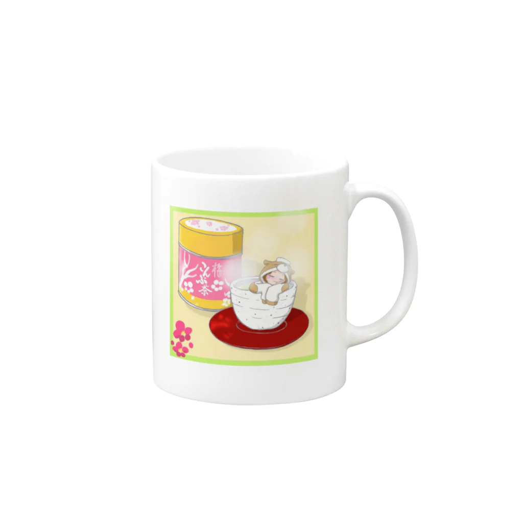 はむちゃんねる🐹の梅昆布茶用マグカップ Mug :right side of the handle