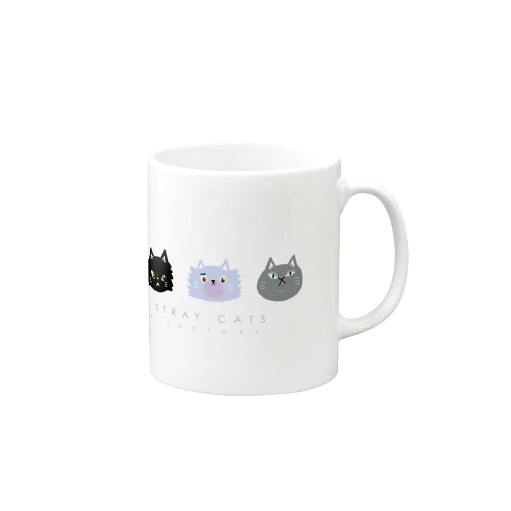 JOY FACTORYのThe Stray Cats Mug :right side of the handle