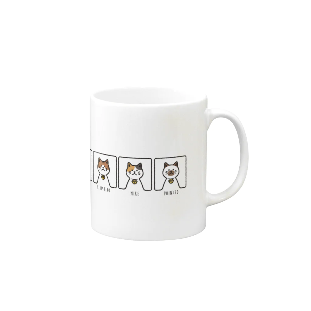 Atelier Zakiの【ゆるねこ】いろんな柄 Mug :right side of the handle