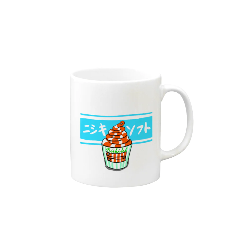 チンアナゴとニシキアナゴ専門店byあせろらじゃむ(ちんあなご にしきあなご)のニシキソフト Mug :right side of the handle