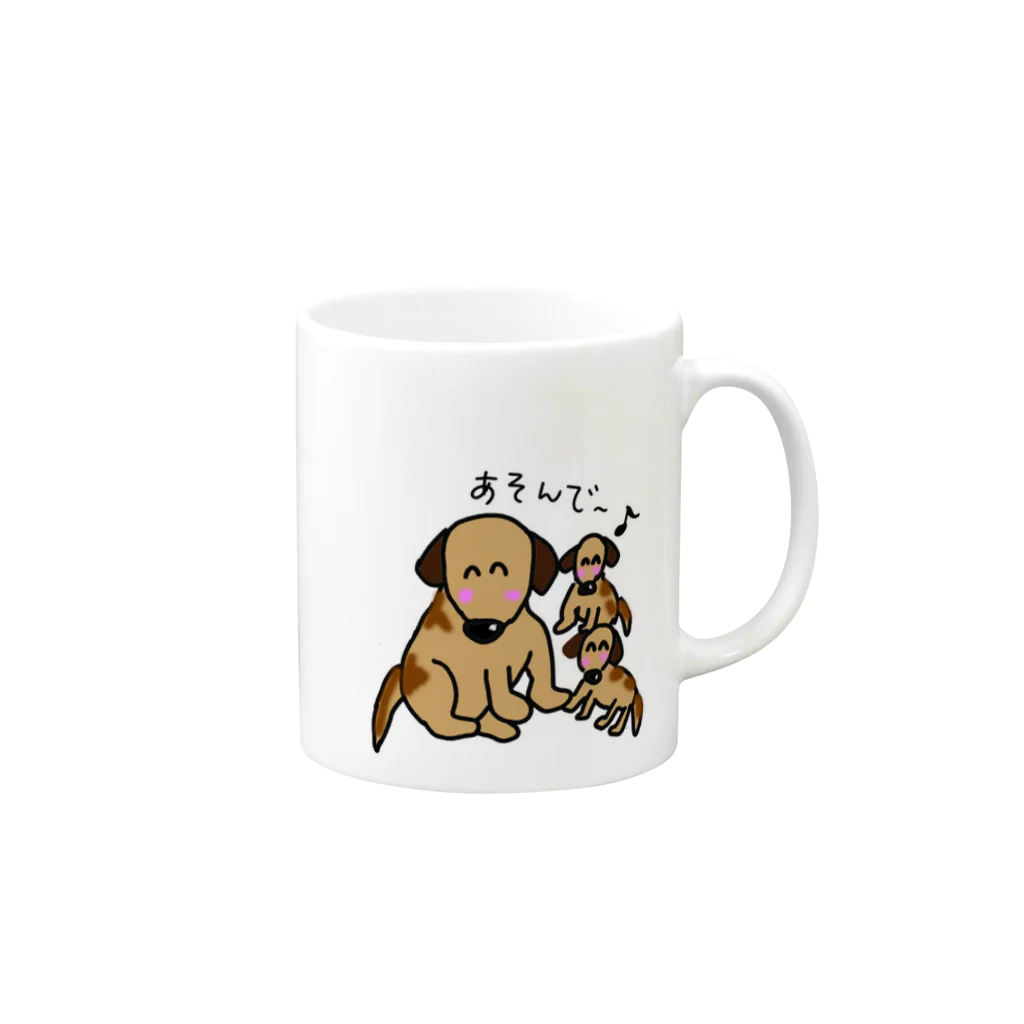 それいゆの仲良し親子シリーズ（犬さん） Mug :right side of the handle