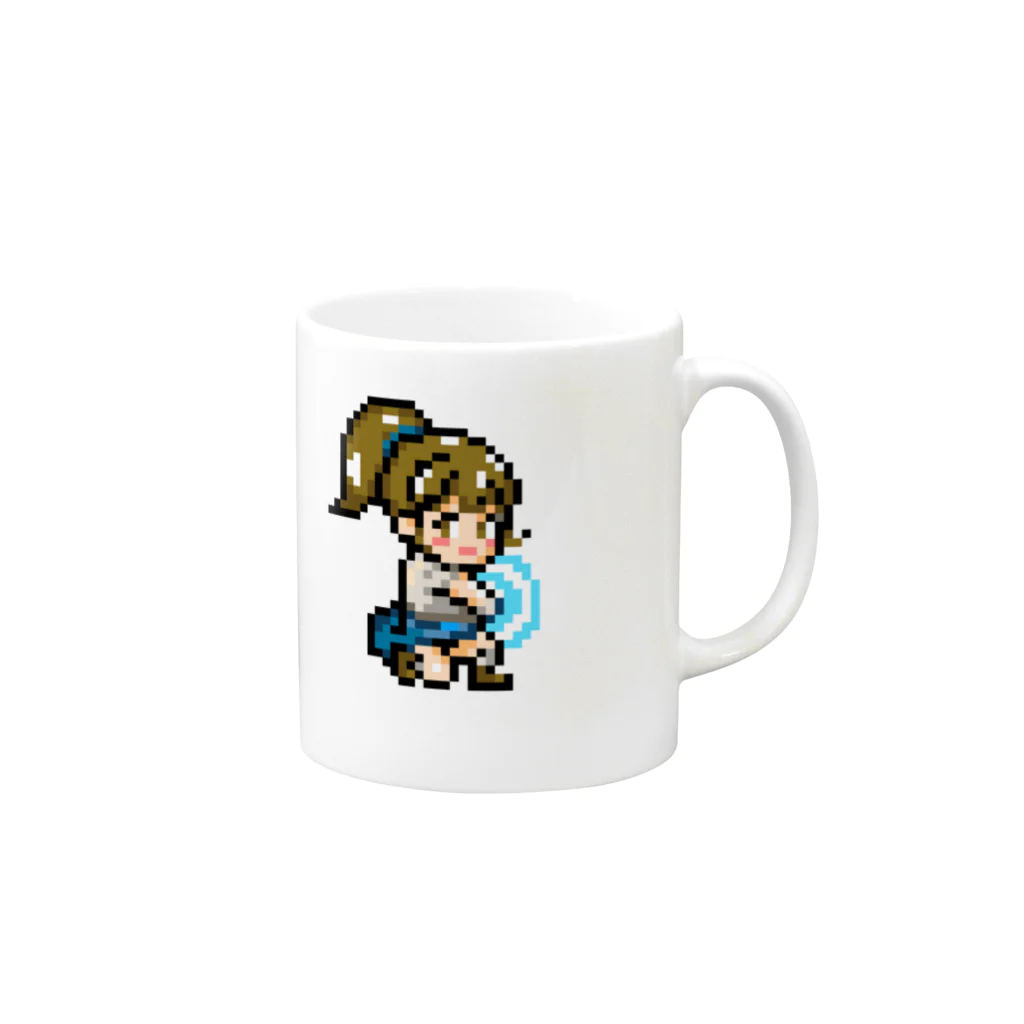 nantekottaiのドット絵　JK　ため技 Mug :right side of the handle