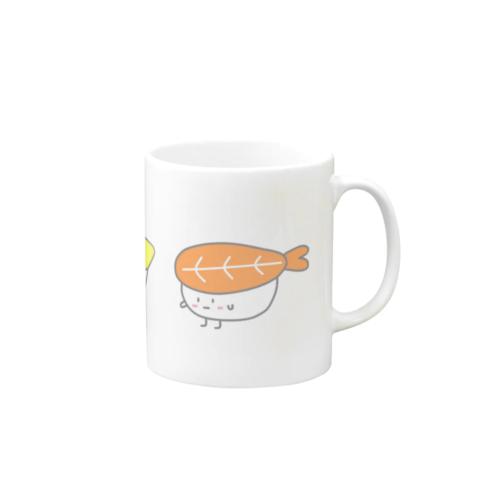 おすし🍣tabetai🥢のおすしくん Mug :right side of the handle