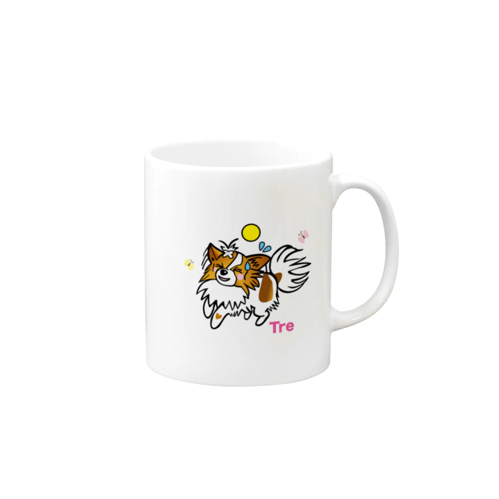 みみのお友達のトレちゃんグッズ Mug :right side of the handle