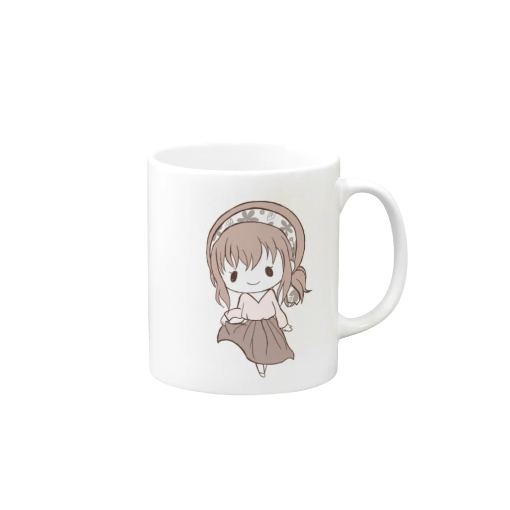 こんぺい塔のフレアスカートの女性 Mug :right side of the handle