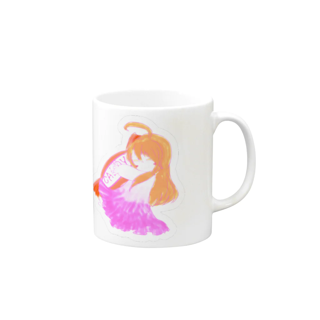 はぐれ魔女のおかしな工房のねむいこ「きょうはおやすみ。」マグカップ Mug :right side of the handle