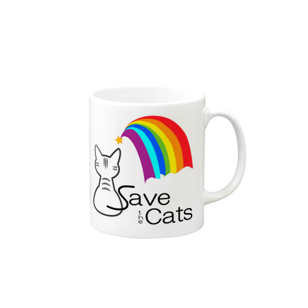 ノラ猫Designのsave the cats Mug :right side of the handle